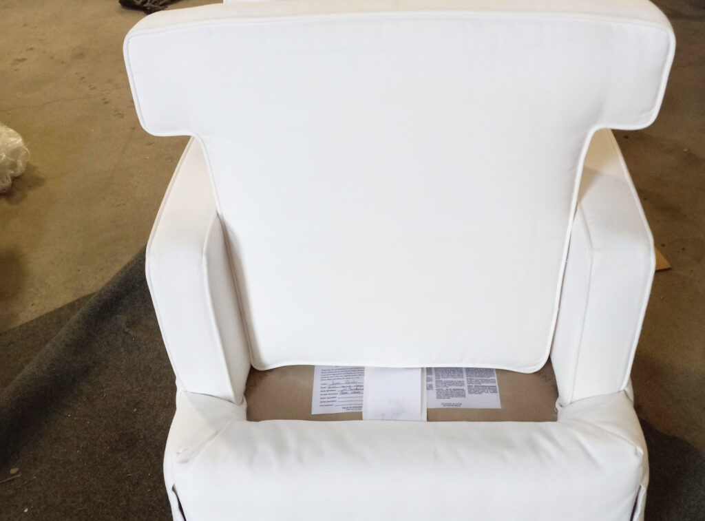 Upholstery Cleaning White Chair